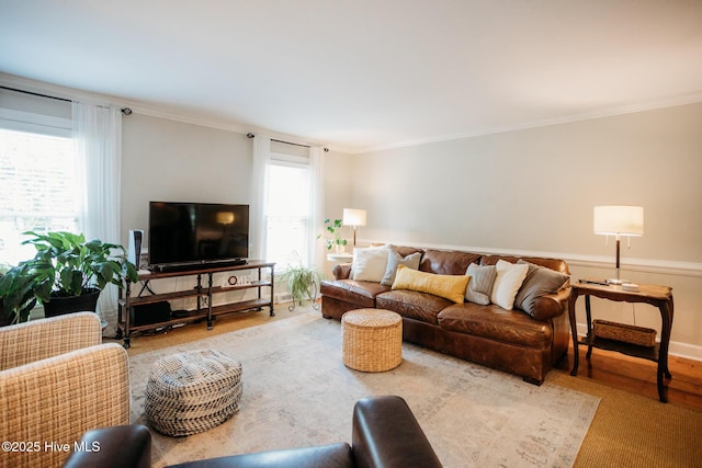 1103 Greenbriar Rd NW, Wilson, NC 27896 - living room with crown molding and wood finished floors