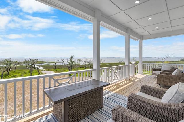 316 Bettie Path Rd, Beaufort, NC 28516 - deck featuring a water view