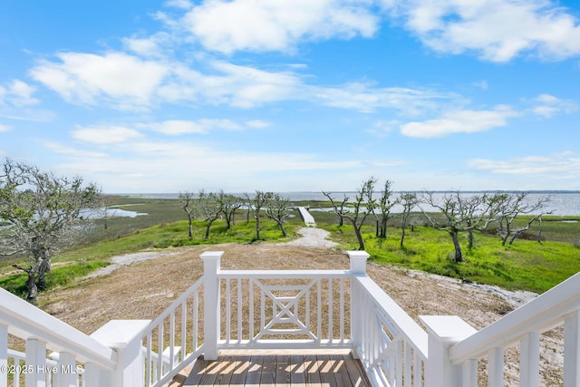 316 Bettie Path Rd, Beaufort, NC 28516 - wooden terrace with a water view