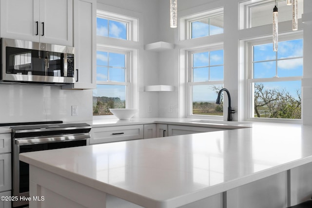316 Bettie Path Rd, Beaufort, NC 28516 - kitchen featuring stainless steel appliances, a sink, healthy amount of natural light, and light countertops