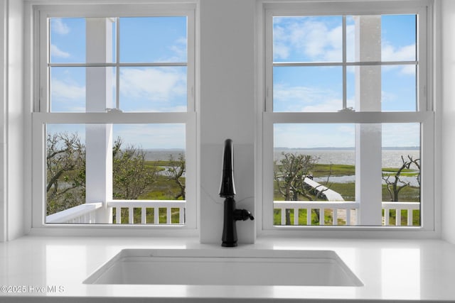 316 Bettie Path Rd, Beaufort, NC 28516 - kitchen view of a sink and a nearby body of water