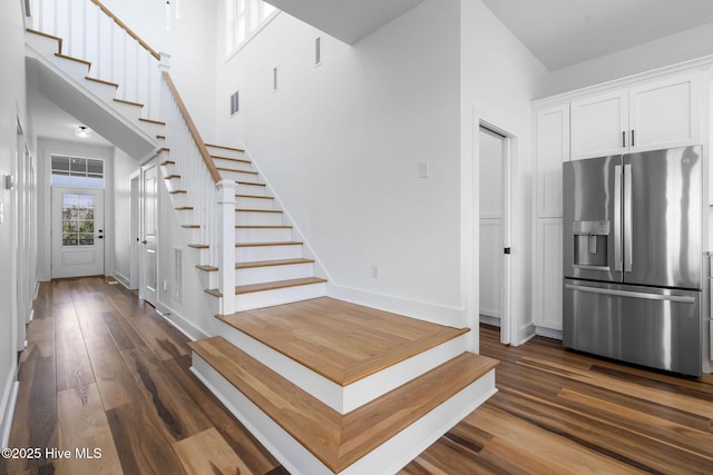 316 Bettie Path Rd, Beaufort, NC 28516 - stairway featuring wood finished floors and baseboards