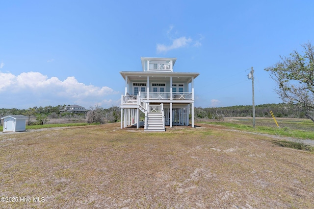 316 Bettie Path Rd, Beaufort, NC 28516 - view of front of home with stairs and covered porch