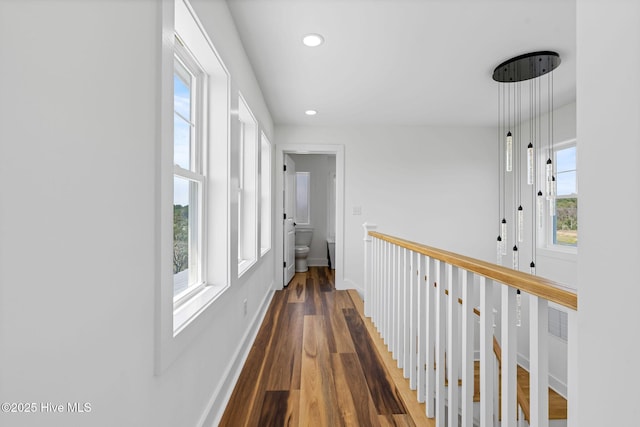 316 Bettie Path Rd, Beaufort, NC 28516 - corridor with baseboards, wood finished floors, and recessed lighting