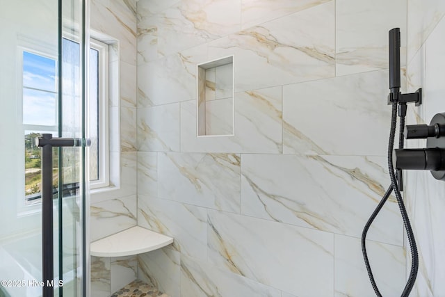 316 Bettie Path Rd, Beaufort, NC 28516 - full bathroom featuring a tile shower and healthy amount of natural light