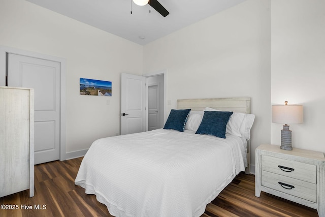316 Bettie Path Rd, Beaufort, NC 28516 - bedroom with wood finished floors, a ceiling fan, and baseboards