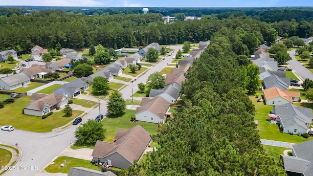 302 Fairmount Way, New Bern, NC 28562 - aerial view of residential area featuring a heavily wooded area
