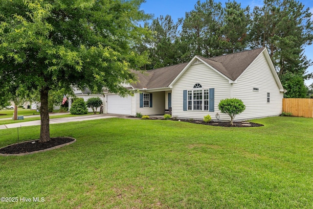 302 Fairmount Way, New Bern, NC 28562 - ranch-style home with a garage, driveway, and roof with shingles