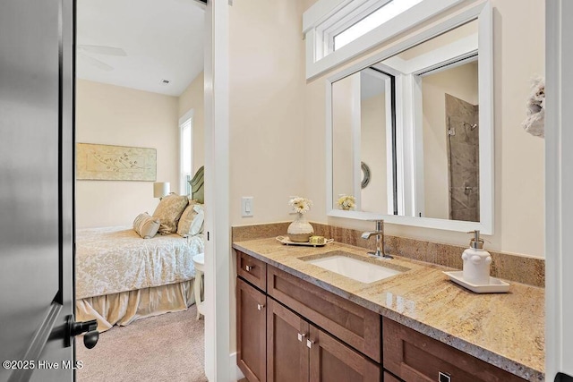 3810 River Park Way NE, Leland, NC 28451 - ensuite bathroom with vanity, plenty of natural light, and a shower
