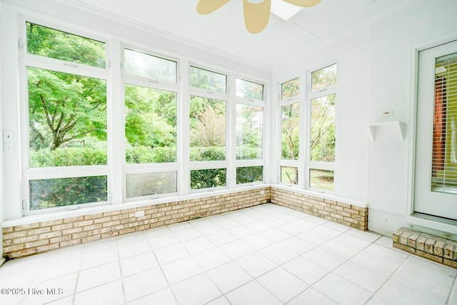 8500 Hammock Dunes Dr, Wilmington, NC 28411 - unfurnished sunroom featuring ornamental molding and tile patterned flooring