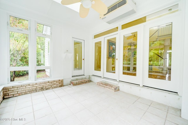 8500 Hammock Dunes Dr, Wilmington, NC 28411 - unfurnished sunroom with healthy amount of natural light and a wall mounted AC