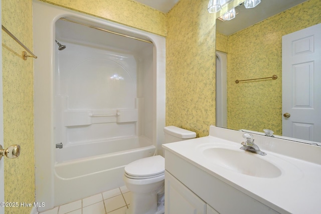 8500 Hammock Dunes Dr, Wilmington, NC 28411 - bathroom with vanity, tile patterned floors, toilet, and  shower combination