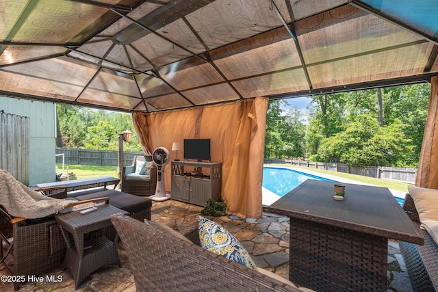 140 One Down St, Southern Pines, NC 28387 - fenced backyard featuring a gazebo, a patio area, and an outdoor hangout area