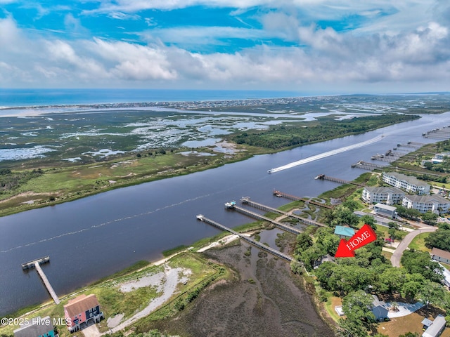 1137 Indigo Cir, Sunset Beach, NC 28468 - aerial view of property and surrounding area featuring a nearby body of water