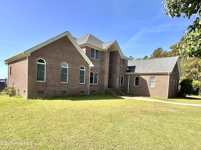 141 Baybreeze Dr, Shiloh, NC 27974 - view of front of property with crawl space, brick siding, and a front lawn