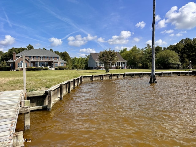 141 Baybreeze Dr, Shiloh, NC 27974 - dock area featuring a water view and a yard