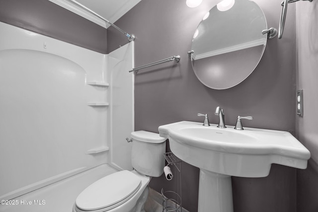 114 Maid Marian Ln, Washington, NC 27889 - full bathroom featuring ornamental molding and a shower