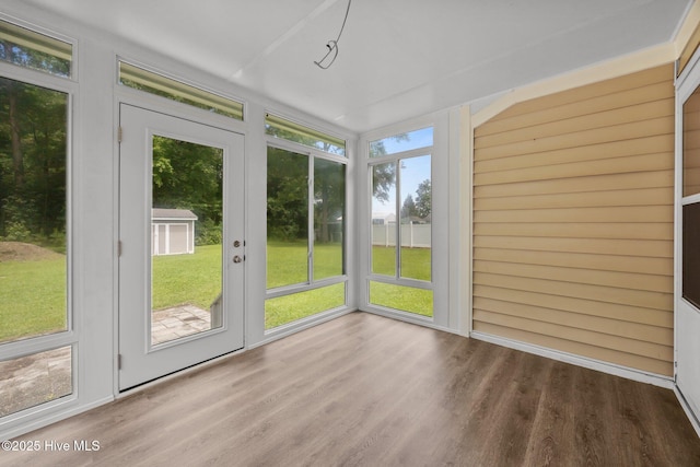 114 Maid Marian Ln, Washington, NC 27889 - unfurnished sunroom featuring wood finished floors