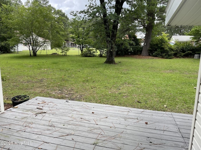 958 Holly Rd, Lakeview, NC 28350 - view of grassy yard with a wooden deck