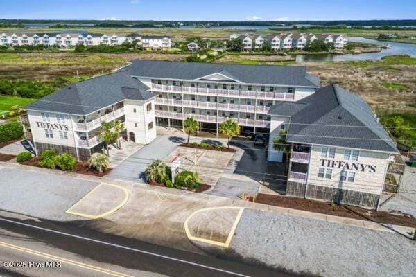 1505 N New River Dr Unit 210, Surf City, NC 28445 - aerial view of property and surrounding area with a nearby body of water