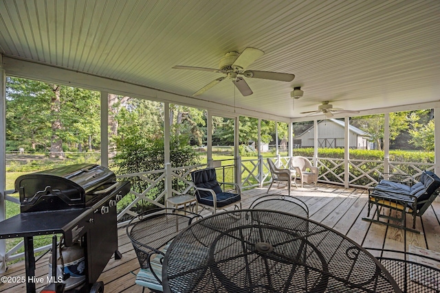 215C Battleground Ave, New Bern, NC 28560 - sunroom featuring a ceiling fan and plenty of natural light