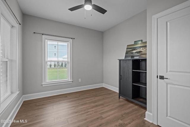 520 Cannonsgate Dr, Newport, NC 28570 - unfurnished bedroom with wood finished floors and ceiling fan