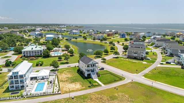 520 Cannonsgate Dr, Newport, NC 28570 - aerial view of residential area featuring a nearby body of water and a pool area