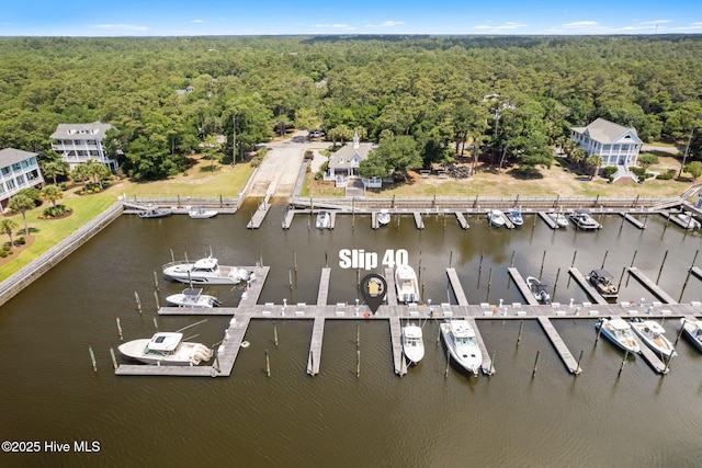 733 Legare Ln SW, Supply, NC 28462 - bird's eye view of a heavily wooded area, numerous boat docks, and a large body of water