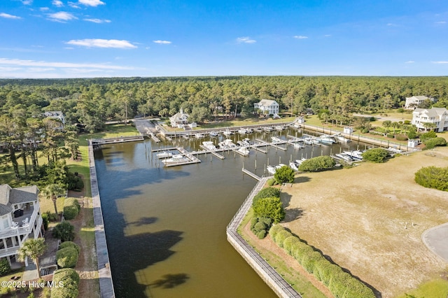 733 Legare Ln SW, Supply, NC 28462 - aerial view of a heavily wooded area, a nearby body of water, and a marina