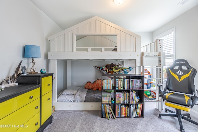 522 Heartwood Dr, Leland, NC 28479 - carpeted bedroom featuring vaulted ceiling