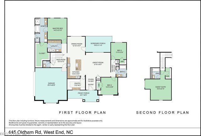 445 Oldham Rd, West End, NC 27376 - view of floor plan / room layout
