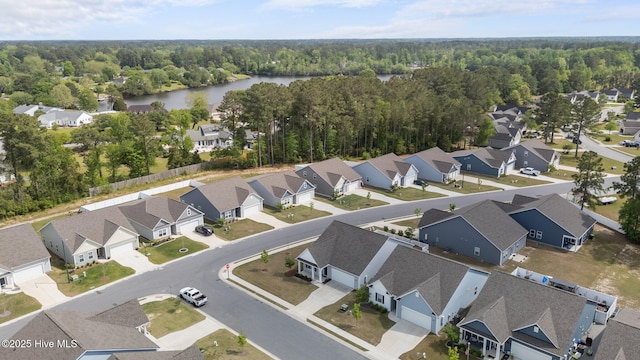 1008 Rodanthe Dr, New Bern, NC 28562 - aerial view of residential area with a large body of water and a forest