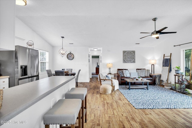 222 Bridgeton Ct, Wilmington, NC 28411 - living area featuring plenty of natural light, light wood-type flooring, and a ceiling fan