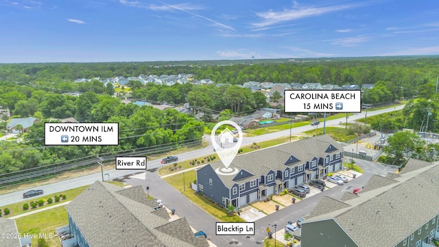 6751 Blacktip Ln, Wilmington, NC 28412 - aerial perspective of suburban area featuring a forest