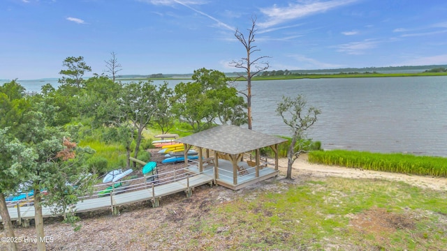 6751 Blacktip Ln, Wilmington, NC 28412 - dock with a water view and a gazebo