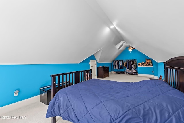 30 Spring Valley Ct, Pinehurst, NC 28374 - bedroom with carpet floors and vaulted ceiling