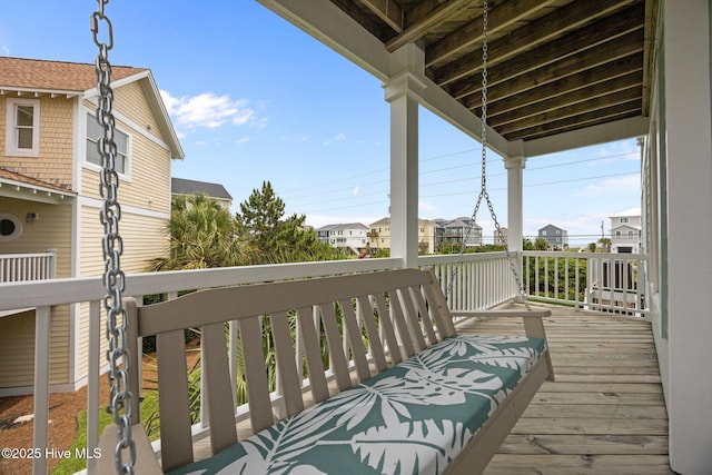 102 Seaside Ln, North Topsail Beach, NC 28460 - wooden deck with a residential view