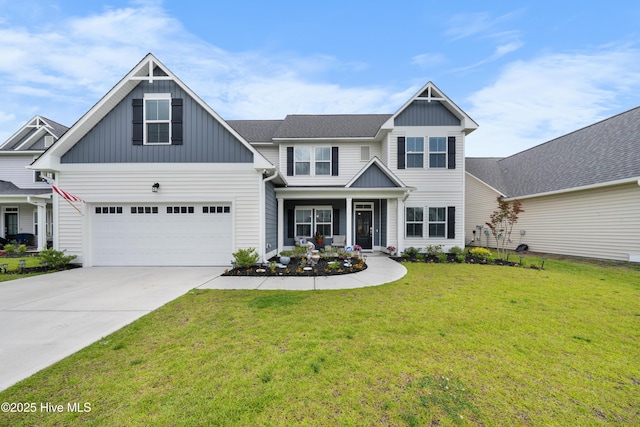 74 W Weatherbee Way, Hampstead, NC 28443 - craftsman inspired home featuring board and batten siding, driveway, a front yard, and a porch