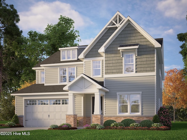 518 Sailor Sky Way Unit 398, Hampstead, NC 28443 - craftsman house with a garage, stone siding, and driveway