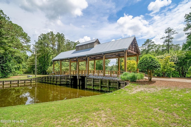 249 Maple Creek Dr, Wallace, NC 28466 - view of home's community with a yard and a water view