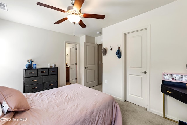 252 Boyington Place Rd, Midway Park, NC 28544 - bedroom featuring light colored carpet, baseboards, and ceiling fan
