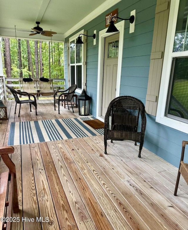 1044 Mill Creek Rd, Minnesott Beach, NC 28510 - porch with ceiling fan