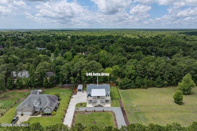 640 Avila Dr, Hampstead, NC 28443 - view from above of property with a heavily wooded area