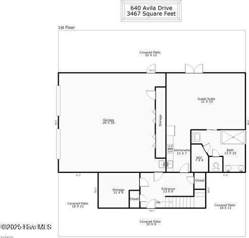 640 Avila Dr, Hampstead, NC 28443 - floor plan / room layout
