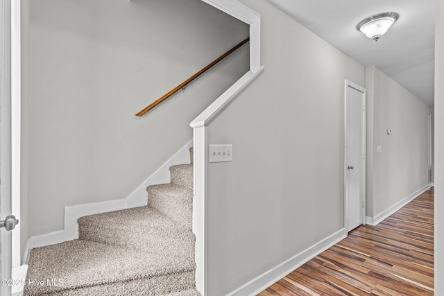 1703 41st St Apt B, Wilmington, NC 28403 - stairway featuring wood finished floors and baseboards