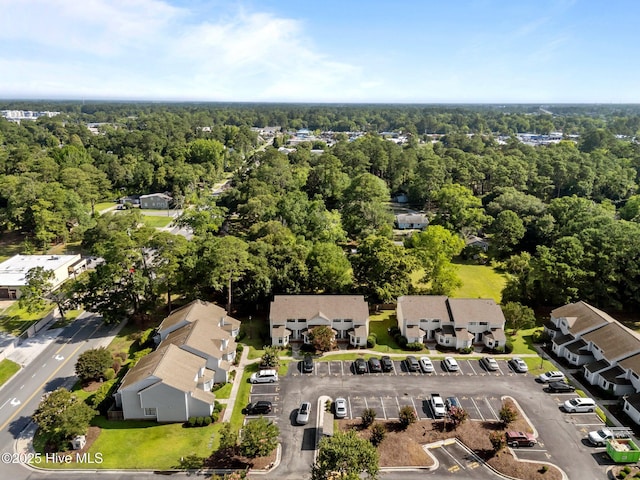 1703 41st St Apt B, Wilmington, NC 28403 - aerial view of property and surrounding area featuring a heavily wooded area and nearby suburban area