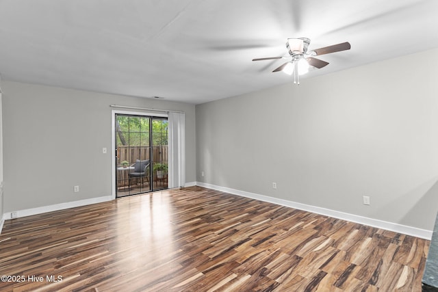 1703 41st St Apt B, Wilmington, NC 28403 - empty room with wood finished floors and ceiling fan