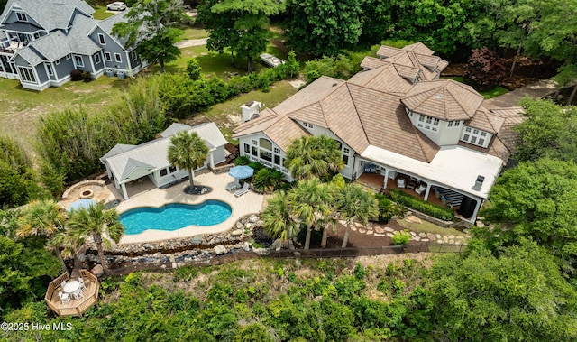 3530 Van Buren St SW, Supply, NC 28462 - view from above of property with a pool area