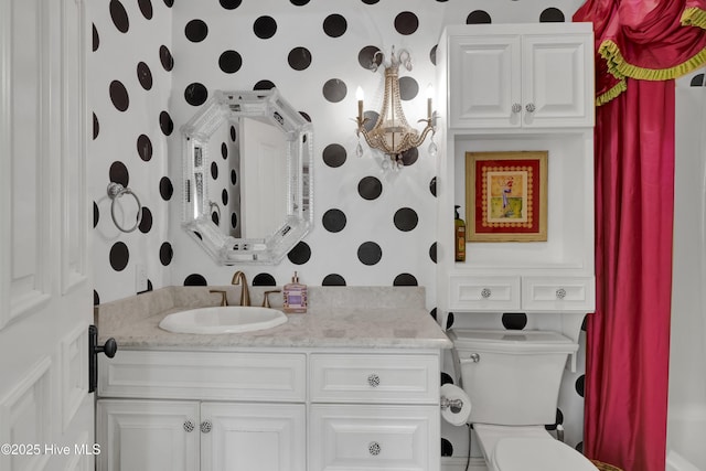 3530 Van Buren St SW, Supply, NC 28462 - full bathroom with wallpapered walls, vanity, and shower / bath combo