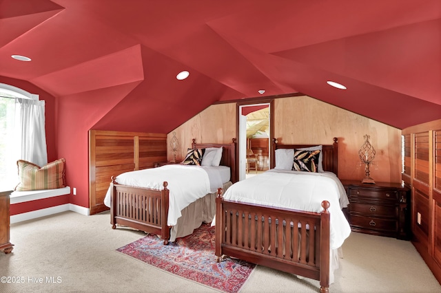 3530 Van Buren St SW, Supply, NC 28462 - bedroom featuring lofted ceiling, carpet floors, and recessed lighting